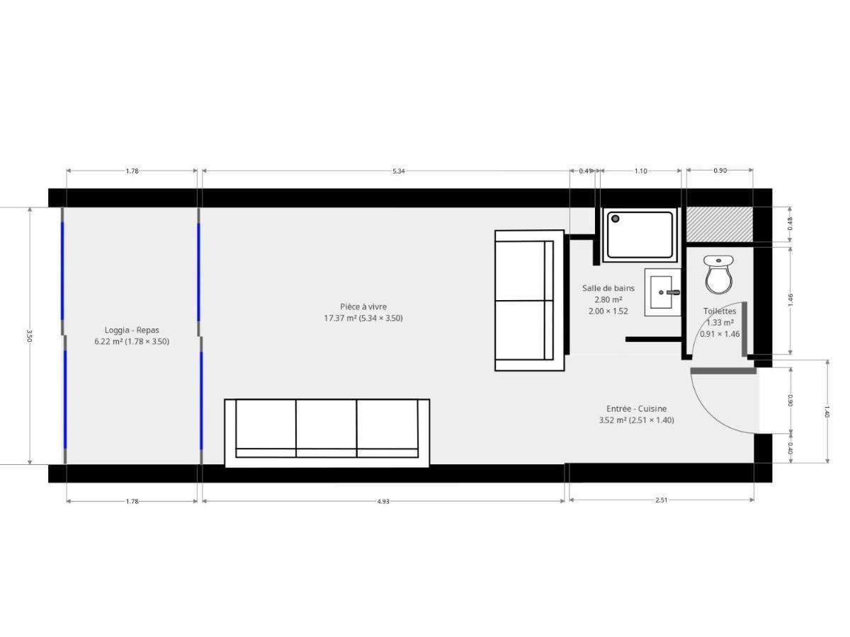 Studio 2-3 Pers Parking Clim Vue Port Et Mer لا غراند موت المظهر الخارجي الصورة