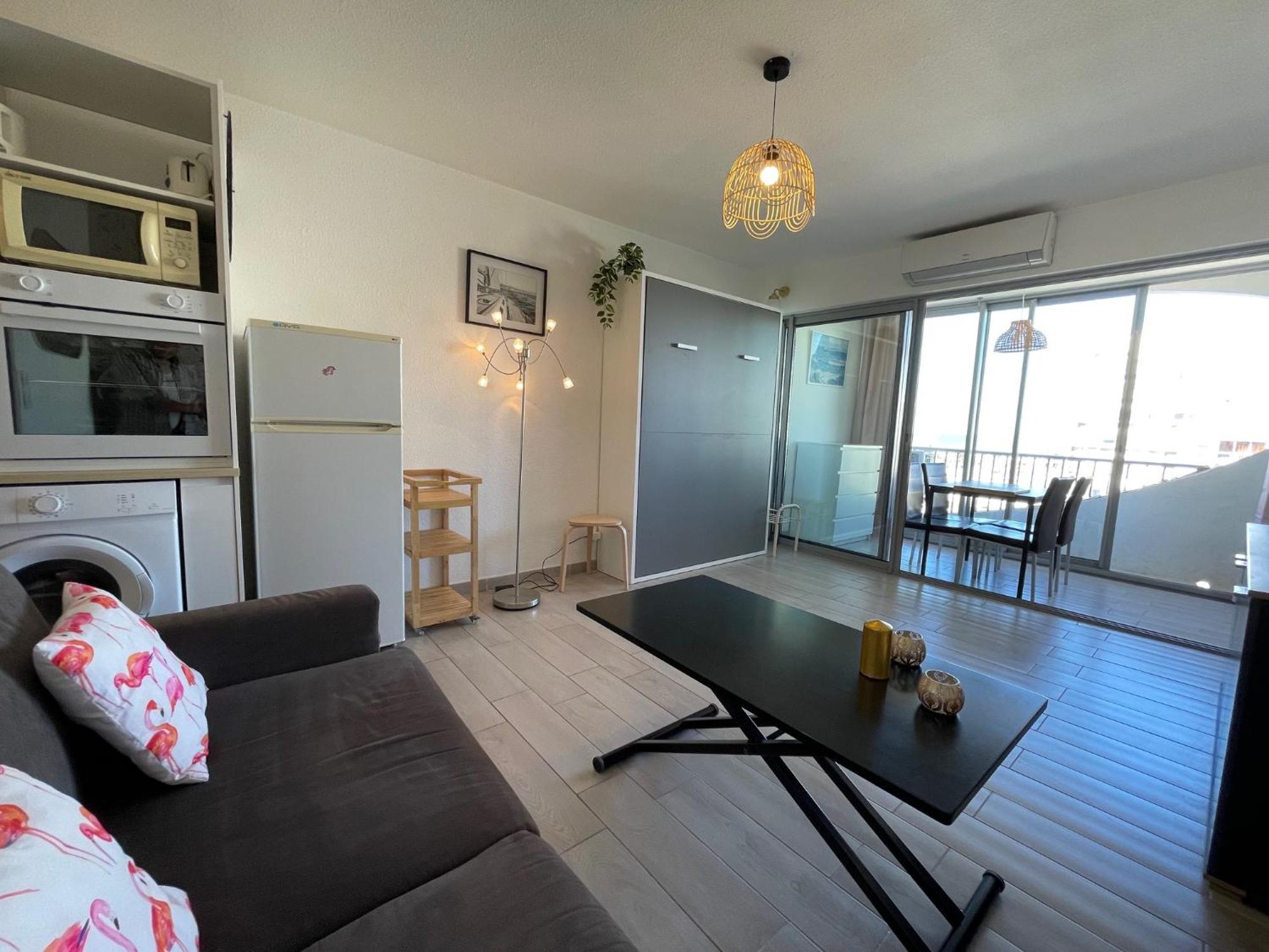 Studio 2-3 Pers Parking Clim Vue Port Et Mer لا غراند موت المظهر الخارجي الصورة
