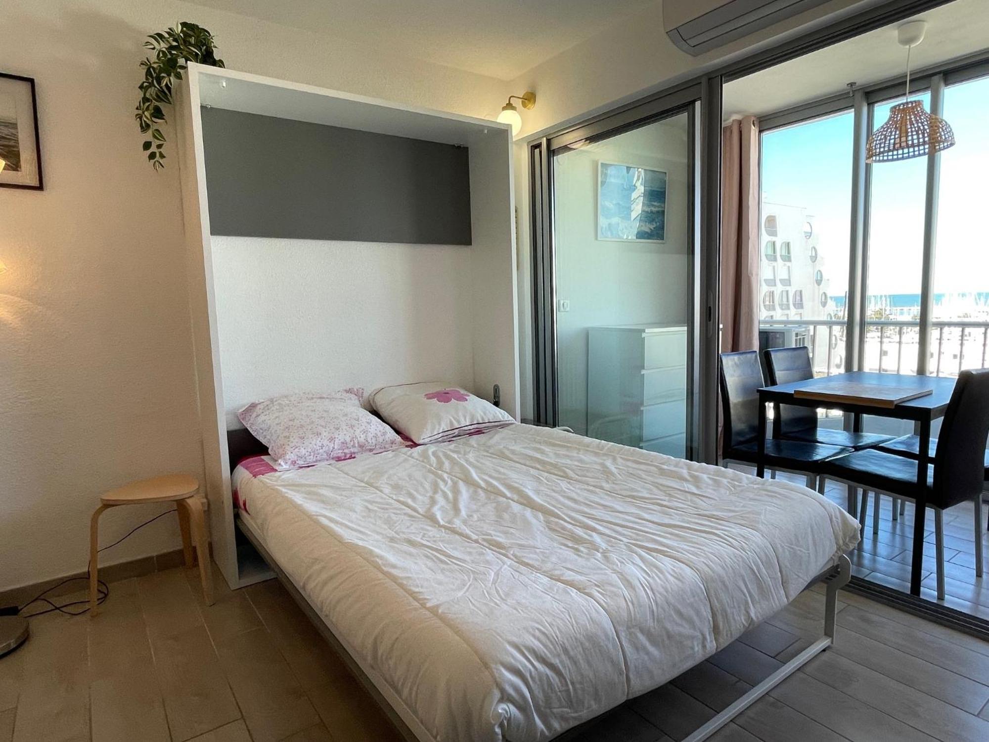 Studio 2-3 Pers Parking Clim Vue Port Et Mer لا غراند موت المظهر الخارجي الصورة